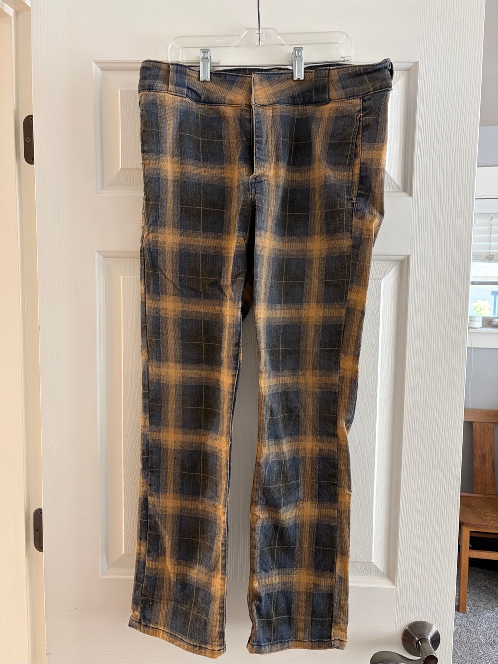 Dickies Plaid straight-Leg Pants in Mustard and Black